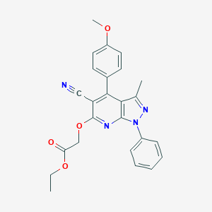 ethyl {[5-cyano-4-(4-methoxyphenyl)-3-methyl-1-phenyl-1H-pyrazolo[3,4-b]pyridin-6-yl]oxy}acetate