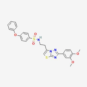 N-(2-(2-(3,4-dimethoxyphenyl)thiazolo[3,2-b][1,2,4]triazol-6-yl)ethyl)-4-phenoxybenzenesulfonamide
