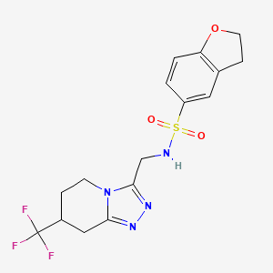 N-((7-(trifluoromethyl)-5,6,7,8-tetrahydro-[1,2,4]triazolo[4,3-a]pyridin-3-yl)methyl)-2,3-dihydrobenzofuran-5-sulfonamide