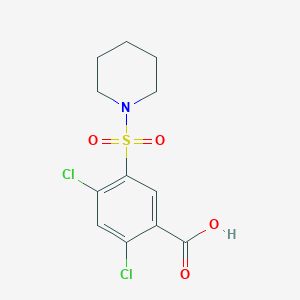 molecular formula C12H13Cl2NO4S B2929617 2,4-Dichloro-5-(piperidin-1-ylsulfonyl)benzoic acid CAS No. 53552-35-5