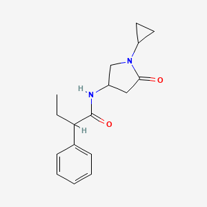 molecular formula C17H22N2O2 B2929619 N-(1-环丙基-5-氧代吡咯烷-3-基)-2-苯基丁酰胺 CAS No. 1396808-45-9