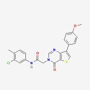molecular formula C22H18ClN3O3S B2929622 N-(3-chloro-4-methylphenyl)-2-[7-(4-methoxyphenyl)-4-oxothieno[3,2-d]pyrimidin-3(4H)-yl]acetamide CAS No. 1207060-08-9