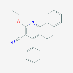 molecular formula C22H18N2O B292963 2-Ethoxy-4-phenyl-5,6-dihydrobenzo[h]quinoline-3-carbonitrile 