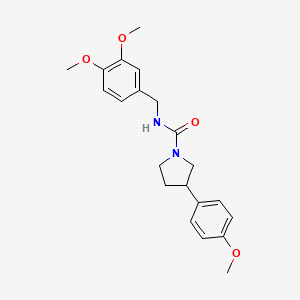 molecular formula C21H26N2O4 B2929637 N-(3,4-二甲氧基苄基)-3-(4-甲氧基苯基)吡咯烷-1-甲酰胺 CAS No. 1209062-80-5