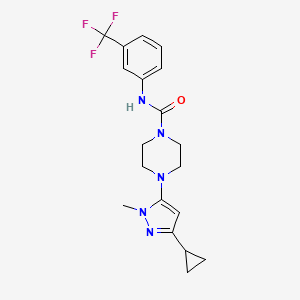 4-(3-cyclopropyl-1-methyl-1H-pyrazol-5-yl)-N-(3-(trifluoromethyl)phenyl)piperazine-1-carboxamide