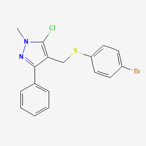 4-{[(4-bromophenyl)sulfanyl]methyl}-5-chloro-1-methyl-3-phenyl-1H-pyrazole