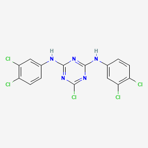 molecular formula C15H8Cl5N5 B2929659 6-chloro-N,N'-bis(3,4-dichlorophenyl)-1,3,5-triazine-2,4-diamine CAS No. 30355-06-7
