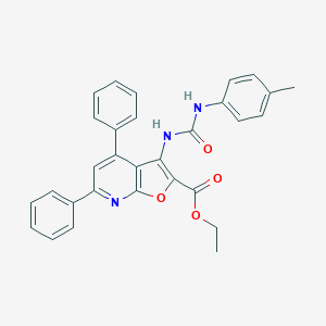 molecular formula C30H25N3O4 B292966 Ethyl 4,6-diphenyl-3-[(4-toluidinocarbonyl)amino]furo[2,3-b]pyridine-2-carboxylate 