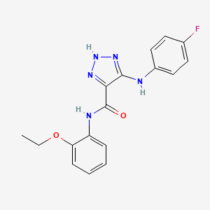 molecular formula C17H16FN5O2 B2929660 N-(2-ethoxyphenyl)-5-[(4-fluorophenyl)amino]-1H-1,2,3-triazole-4-carboxamide CAS No. 1207000-80-3