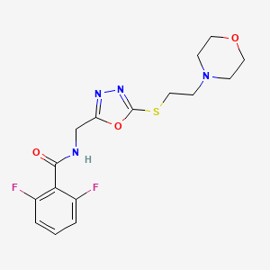 2,6-difluoro-N-[[5-(2-morpholin-4-ylethylsulfanyl)-1,3,4-oxadiazol-2-yl]methyl]benzamide