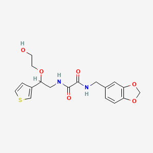 N1-(benzo[d][1,3]dioxol-5-ylmethyl)-N2-(2-(2-hydroxyethoxy)-2-(thiophen-3-yl)ethyl)oxalamide