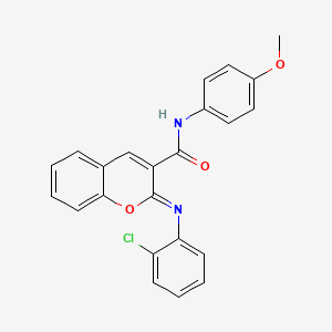 molecular formula C23H17ClN2O3 B2929677 (2Z)-2-[(2-chlorophenyl)imino]-N-(4-methoxyphenyl)-2H-chromene-3-carboxamide CAS No. 330837-07-5