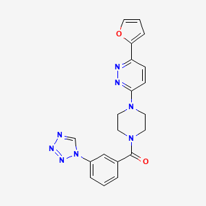 molecular formula C20H18N8O2 B2929687 (3-(1H-四唑-1-基)苯基)(4-(6-(呋喃-2-基)吡哒嗪-3-基)哌嗪-1-基)甲苯酮 CAS No. 1203350-62-2
