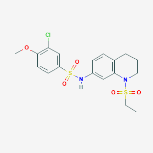 molecular formula C18H21ClN2O5S2 B2929688 3-氯-N-(1-(乙磺酰基)-1,2,3,4-四氢喹啉-7-基)-4-甲氧基苯磺酰胺 CAS No. 946374-35-2