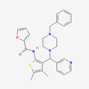 N-{3-[(4-benzylpiperazin-1-yl)(pyridin-3-yl)methyl]-4,5-dimethylthiophen-2-yl}furan-2-carboxamide