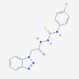 molecular formula C15H13ClN6OS B292970 2-(1H-1,2,3-benzotriazol-1-ylacetyl)-N-(4-chlorophenyl)hydrazinecarbothioamide 