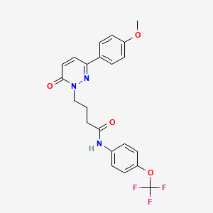 molecular formula C22H20F3N3O4 B2929701 4-(3-(4-甲氧基苯基)-6-氧代哒嗪-1(6H)-基)-N-(4-(三氟甲氧基)苯基)丁酰胺 CAS No. 953257-23-3
