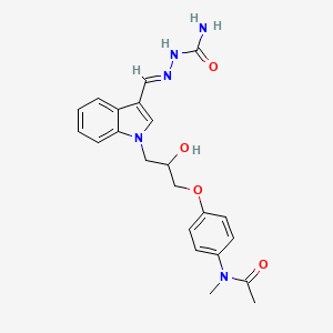 molecular formula C22H25N5O4 B2929707 (E)-2-((1-(2-hydroxy-3-(4-(N-methylacetamido)phenoxy)propyl)-1H-indol-3-yl)methylene)hydrazinecarboxamide CAS No. 881934-91-4