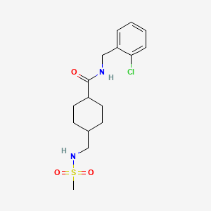 molecular formula C16H23ClN2O3S B2929716 N-(2-chlorobenzyl)-4-(methylsulfonamidomethyl)cyclohexanecarboxamide CAS No. 1207037-33-9