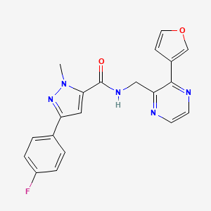 3-(4-fluorophenyl)-N-((3-(furan-3-yl)pyrazin-2-yl)methyl)-1-methyl-1H-pyrazole-5-carboxamide