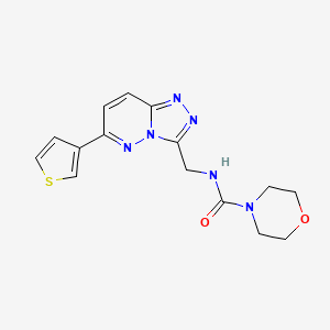 molecular formula C15H16N6O2S B2929724 N-((6-(噻吩-3-基)-[1,2,4]三唑并[4,3-b]哒嗪-3-基)甲基)吗啉-4-甲酰胺 CAS No. 2034527-17-6