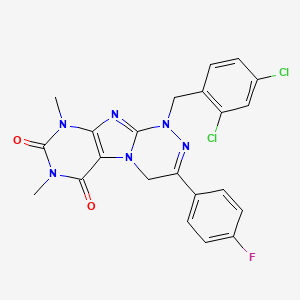 1-(2,4-dichlorobenzyl)-3-(4-fluorophenyl)-7,9-dimethyl-7,9-dihydro-[1,2,4]triazino[3,4-f]purine-6,8(1H,4H)-dione