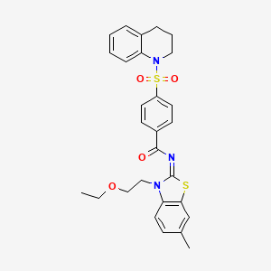 (Z)-4-((3,4-dihydroquinolin-1(2H)-yl)sulfonyl)-N-(3-(2-ethoxyethyl)-6-methylbenzo[d]thiazol-2(3H)-ylidene)benzamide