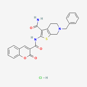 6-benzyl-2-(2-oxo-2H-chromene-3-carboxamido)-4,5,6,7-tetrahydrothieno[2,3-c]pyridine-3-carboxamide hydrochloride