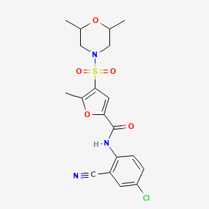 molecular formula C19H20ClN3O5S B2929741 N-(4-chloro-2-cyanophenyl)-4-((2,6-dimethylmorpholino)sulfonyl)-5-methylfuran-2-carboxamide CAS No. 1207018-21-0