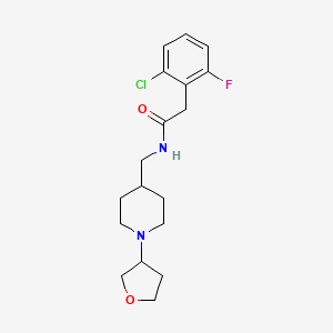 molecular formula C18H24ClFN2O2 B2929743 2-(2-chloro-6-fluorophenyl)-N-((1-(tetrahydrofuran-3-yl)piperidin-4-yl)methyl)acetamide CAS No. 2034204-46-9