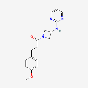 molecular formula C17H20N4O2 B2929747 3-(4-methoxyphenyl)-1-{3-[(pyrimidin-2-yl)amino]azetidin-1-yl}propan-1-one CAS No. 2176069-70-6