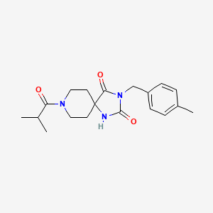 molecular formula C19H25N3O3 B2929750 8-异丁酰基-3-(4-甲基苄基)-1,3,8-三氮杂螺[4.5]癸烷-2,4-二酮 CAS No. 1021067-08-2