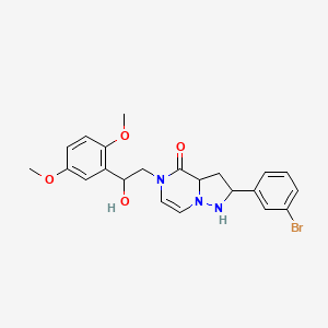 molecular formula C22H20BrN3O4 B2929754 2-(3-bromophenyl)-5-[2-(2,5-dimethoxyphenyl)-2-hydroxyethyl]-4H,5H-pyrazolo[1,5-a]pyrazin-4-one CAS No. 2415488-22-9
