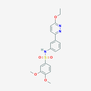 molecular formula C20H21N3O5S B2929758 N-[3-(6-乙氧基哒嗪-3-基)苯基]-3,4-二甲氧基苯磺酰胺 CAS No. 895805-78-4
