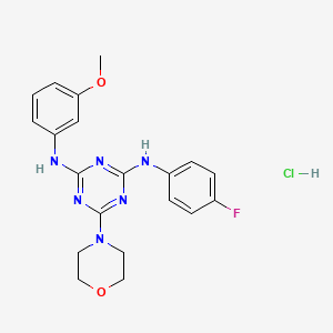 N2-(4-fluorophenyl)-N4-(3-methoxyphenyl)-6-morpholino-1,3,5-triazine-2,4-diamine hydrochloride