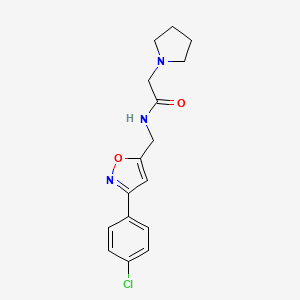 N-{[3-(4-chlorophenyl)-5-isoxazolyl]methyl}-2-(1-pyrrolidinyl)acetamide