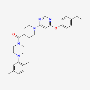 molecular formula C30H37N5O2 B2929776 (4-(2,5-Dimethylphenyl)piperazin-1-yl)(1-(6-(4-ethylphenoxy)pyrimidin-4-yl)piperidin-4-yl)methanone CAS No. 1116045-08-9
