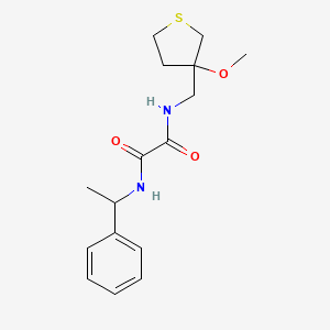 molecular formula C16H22N2O3S B2929779 N1-((3-甲氧基四氢噻吩-3-基)甲基)-N2-(1-苯乙基)草酰胺 CAS No. 1448058-67-0