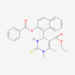 molecular formula C26H24N2O4S B2929780 6-(2-苯甲酰氧基萘-1-基)-3,4-二甲基-2-硫代亚甲基-1,6-二氢嘧啶-5-甲酸乙酯 CAS No. 512839-71-3