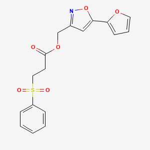 [5-(Furan-2-yl)-1,2-oxazol-3-yl]methyl 3-(benzenesulfonyl)propanoate