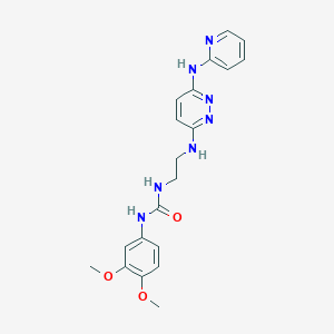 molecular formula C20H23N7O3 B2929795 1-(3,4-二甲氧基苯基)-3-(2-((6-(吡啶-2-基氨基)嘧啶-3-基)氨基)乙基)脲 CAS No. 1021249-08-0