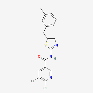 molecular formula C17H13Cl2N3OS B2929796 5,6-dichloro-N-{5-[(3-methylphenyl)methyl]-1,3-thiazol-2-yl}pyridine-3-carboxamide CAS No. 930017-13-3