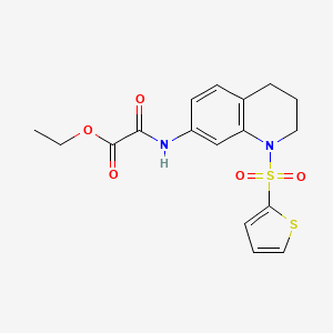 Ethyl 2-oxo-2-((1-(thiophen-2-ylsulfonyl)-1,2,3,4-tetrahydroquinolin-7-yl)amino)acetate