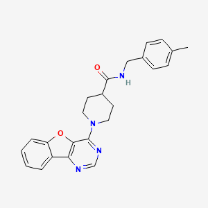 molecular formula C24H24N4O2 B2929799 1-([1]benzofuro[3,2-d]pyrimidin-4-yl)-N-(4-methylbenzyl)piperidine-4-carboxamide CAS No. 1116064-76-6