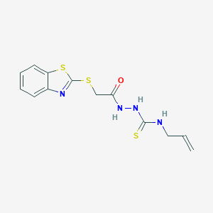 molecular formula C13H14N4OS3 B292980 N-allyl-2-[(1,3-benzothiazol-2-ylsulfanyl)acetyl]hydrazinecarbothioamide 