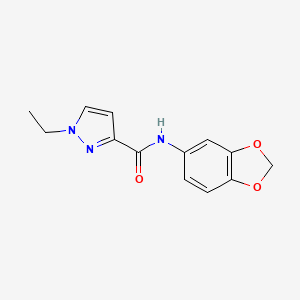 molecular formula C13H13N3O3 B2929808 N-(1,3-benzodioxol-5-yl)-1-ethyl-1H-pyrazole-3-carboxamide CAS No. 955573-00-9