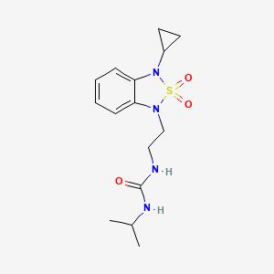 molecular formula C15H22N4O3S B2929811 1-[2-(3-环丙基-2,2-二氧代-1,3-二氢-2lambda6,1,3-苯并噻二唑-1-基)乙基]-3-(丙-2-基)脲 CAS No. 2097926-91-3
