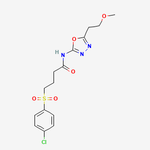 4-((4-chlorophenyl)sulfonyl)-N-(5-(2-methoxyethyl)-1,3,4-oxadiazol-2-yl)butanamide