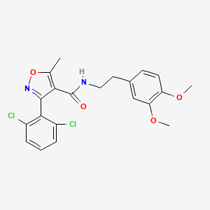 molecular formula C21H20Cl2N2O4 B2929817 3-(2,6-dichlorophenyl)-N-[2-(3,4-dimethoxyphenyl)ethyl]-5-methyl-1,2-oxazole-4-carboxamide CAS No. 217317-66-3