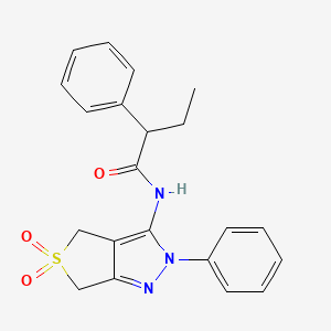 molecular formula C21H21N3O3S B2929818 N-(5,5-dioxo-2-phenyl-4,6-dihydrothieno[3,4-c]pyrazol-3-yl)-2-phenylbutanamide CAS No. 681266-19-3